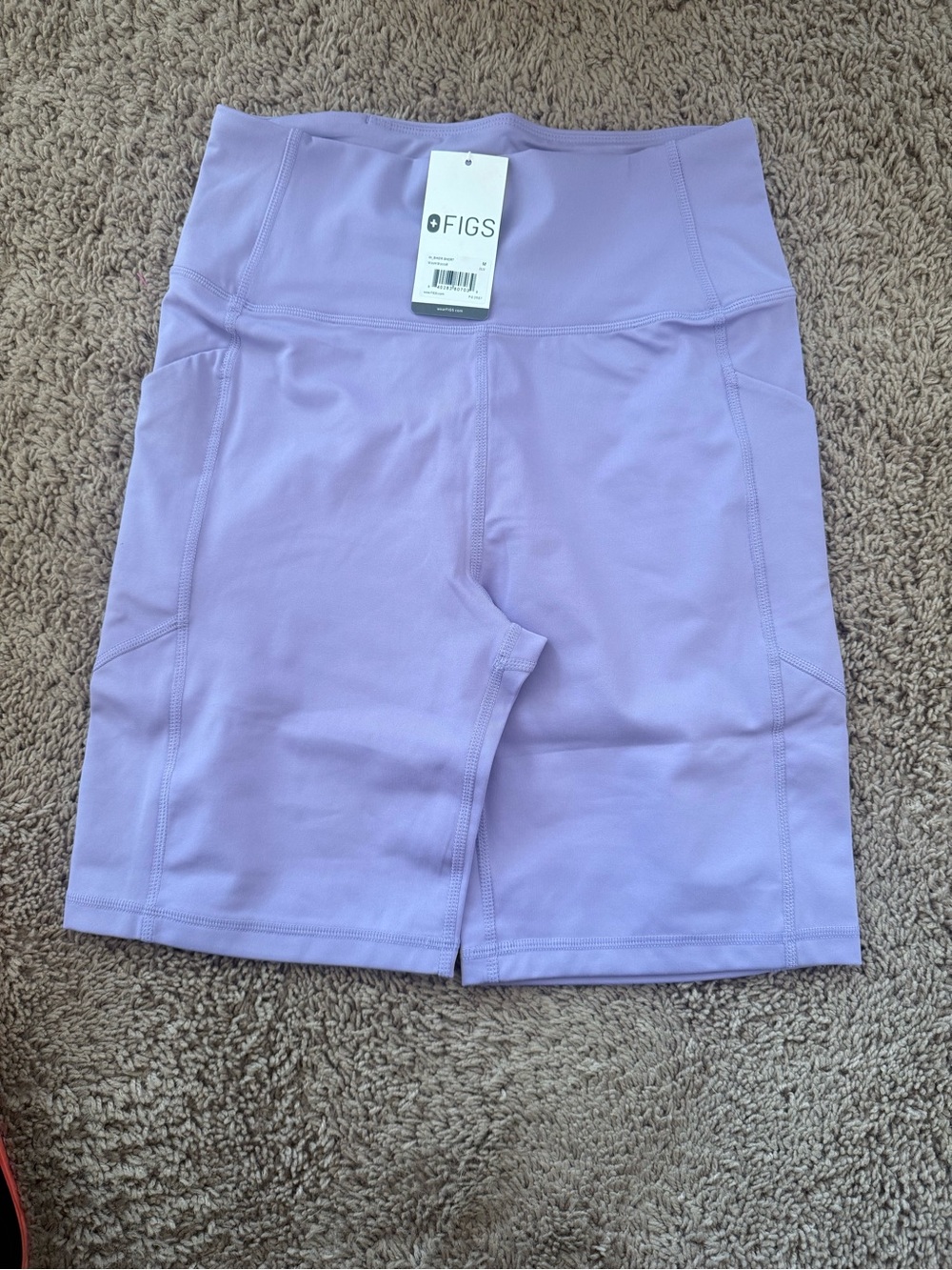 FIGS Lavender High-Rise Bike Shorts